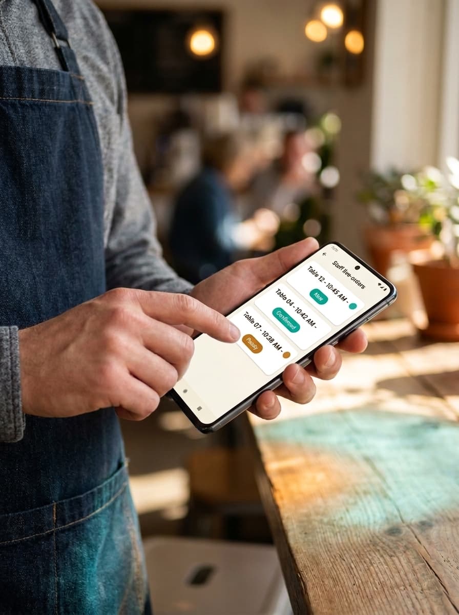 Staff live-orders on a personal phone